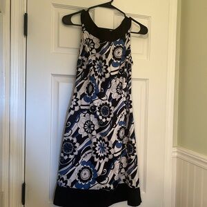 Floral Black and Blue Women's Dress